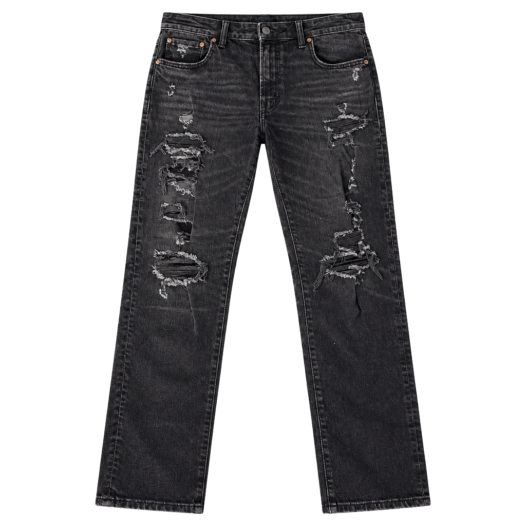 American Eagle Slim Jean Size 36x30 Black Distressed Denims 1