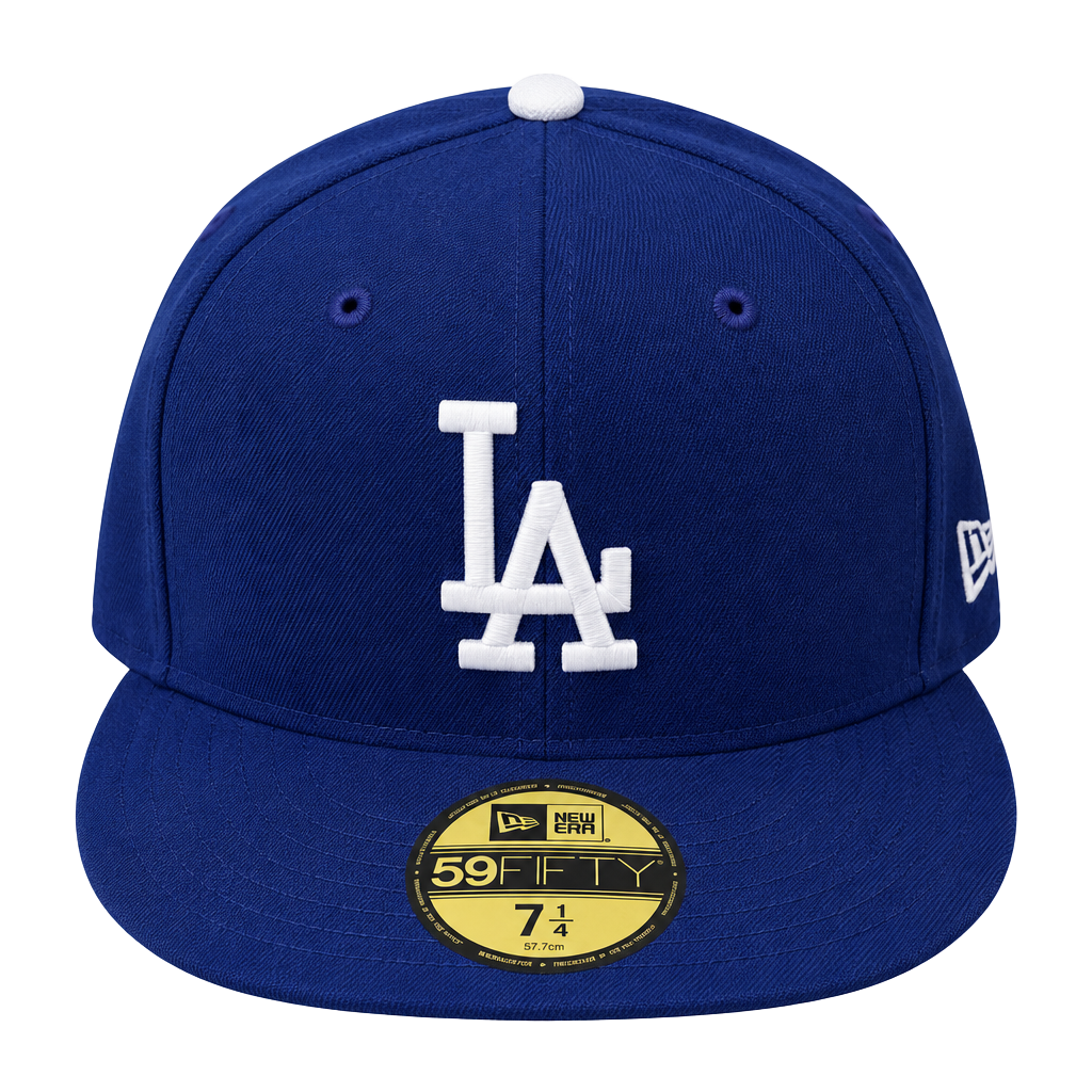 New Era Los Angeles Dodgers 59FIFTY Fitted Hat Size 7 1/4 Blue White 1