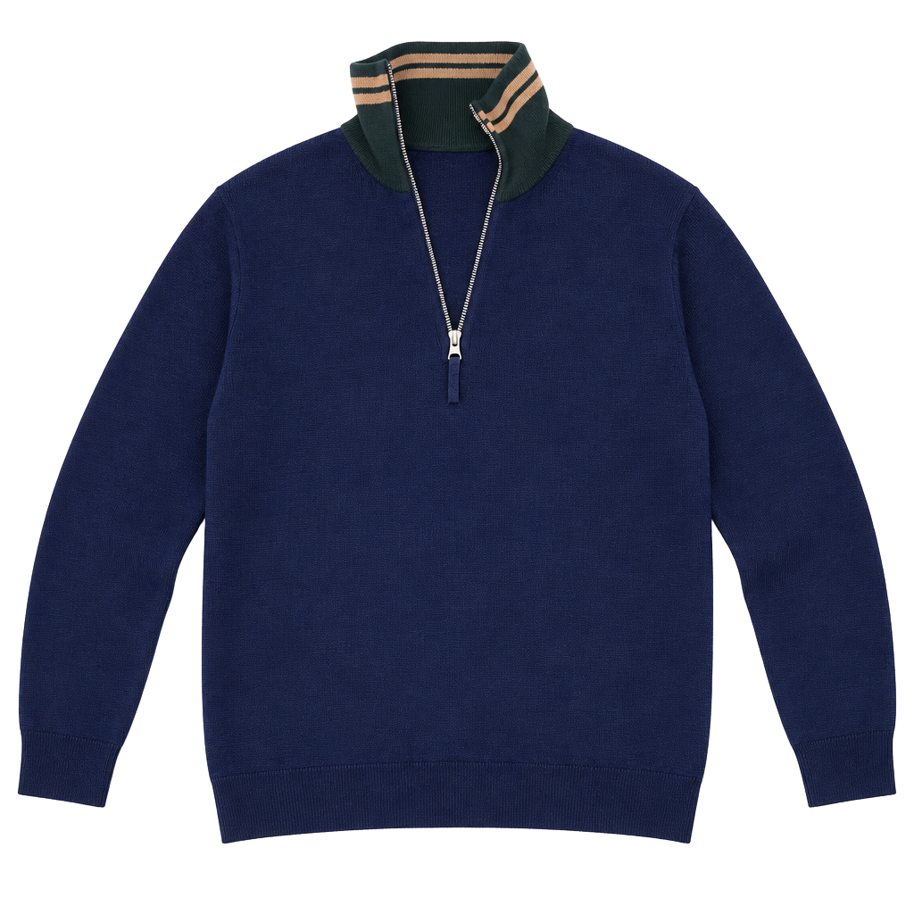 JW Anderson Uniqlo 1/4 Zip Sweater Size L Blue Wool Blend 1