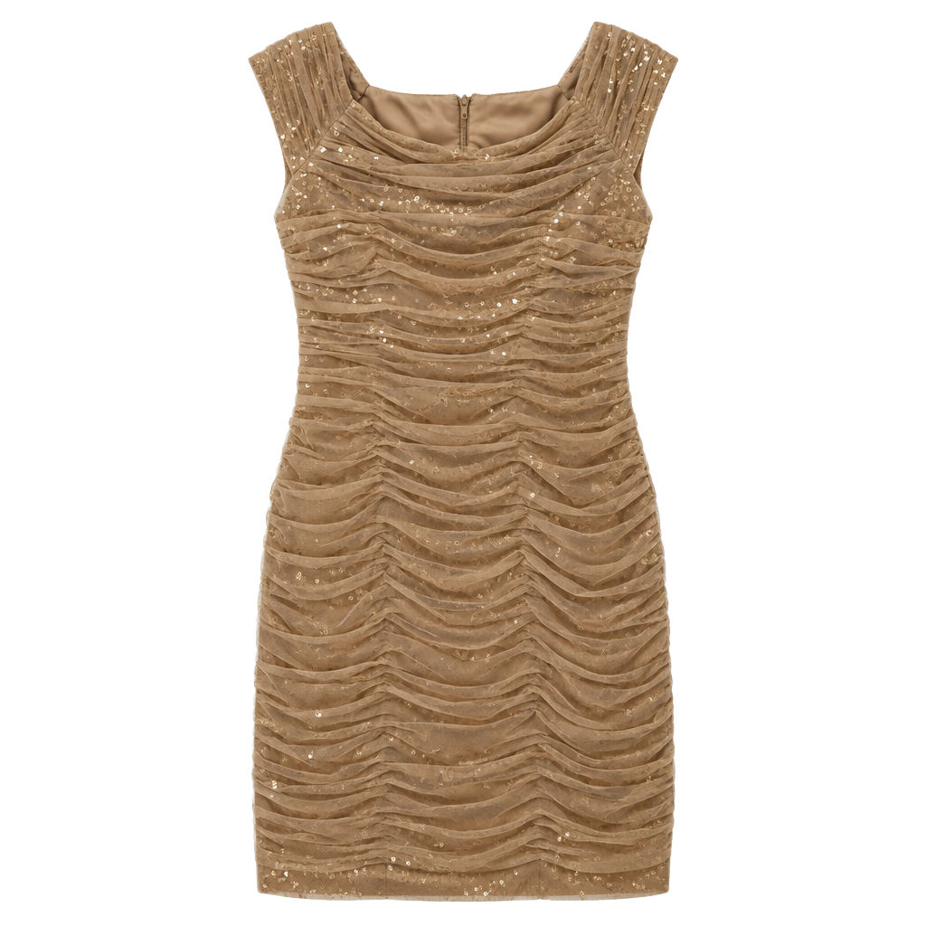 Lauren Ralph Lauren Sequin Ruched Dress Size 8 1
