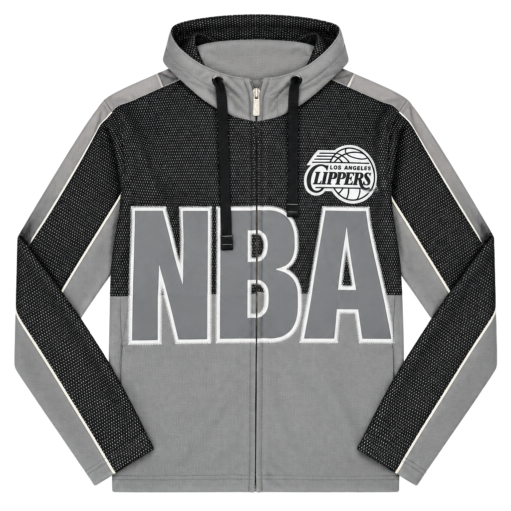 LA Clippers G-III Sports NBA Full Zip Hoodie Jacket Mens 2XL Gray Black 1
