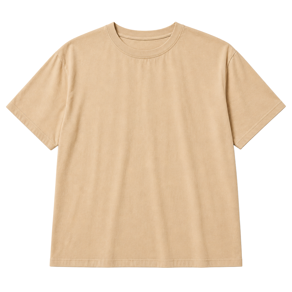 Mens Beige Oversized Short Sleeve T-Shirt 1
