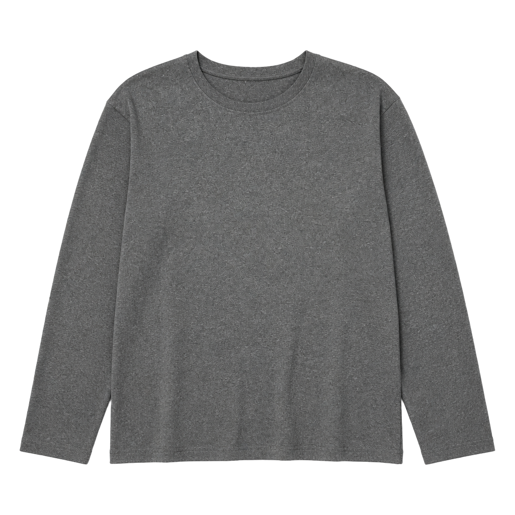 Mens Gray Long Sleeve Crew Neck Shirt XXL 1