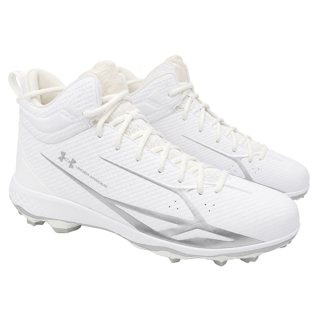 Under Armour Spotlight Mid Football Cleats White Men's Size 15 1
