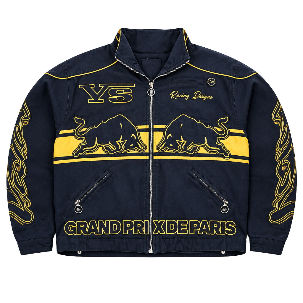 Vale Sports Division Racing Jacket Size L Black Yellow Grand Prix 1