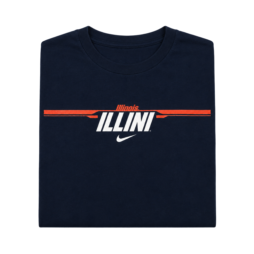 Nike Illinois Illini T-Shirt Size XXL Navy Blue NCAA College 1