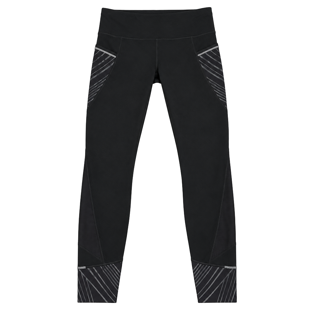 Athleta Leggings Size S Black Striped Athletic Activewear Pants 1