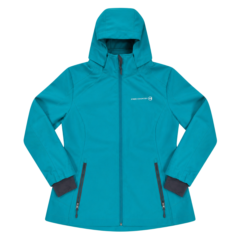 Free Country Softshell Hooded Jacket Size X-Large Teal Blue 1
