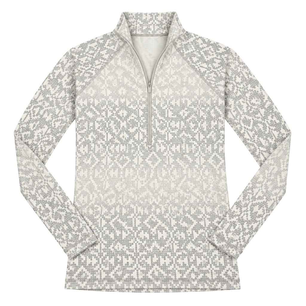 Nike Pro Half Zip Pullover Size S Grey Nordic Fair Isle Print Baselayer 1