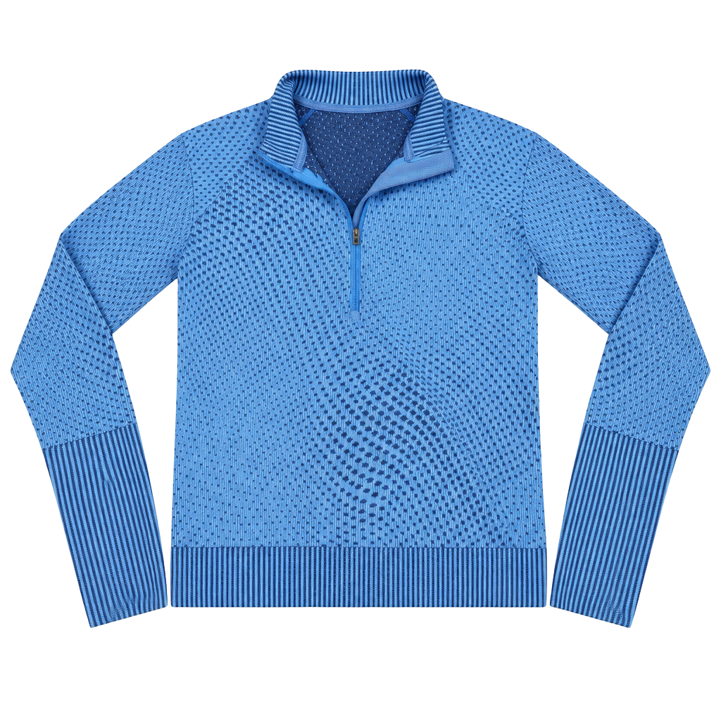 Lululemon Rest Less Cropped Half-Zip Pullover Blue Grid Warp 1