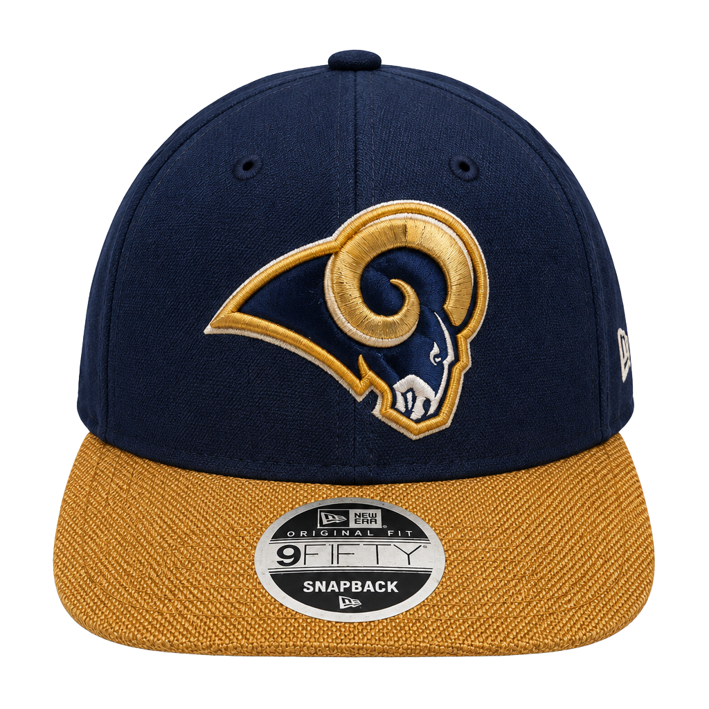 New Era Los Angeles Rams 9Fifty Snapback Hat Navy Gold 1
