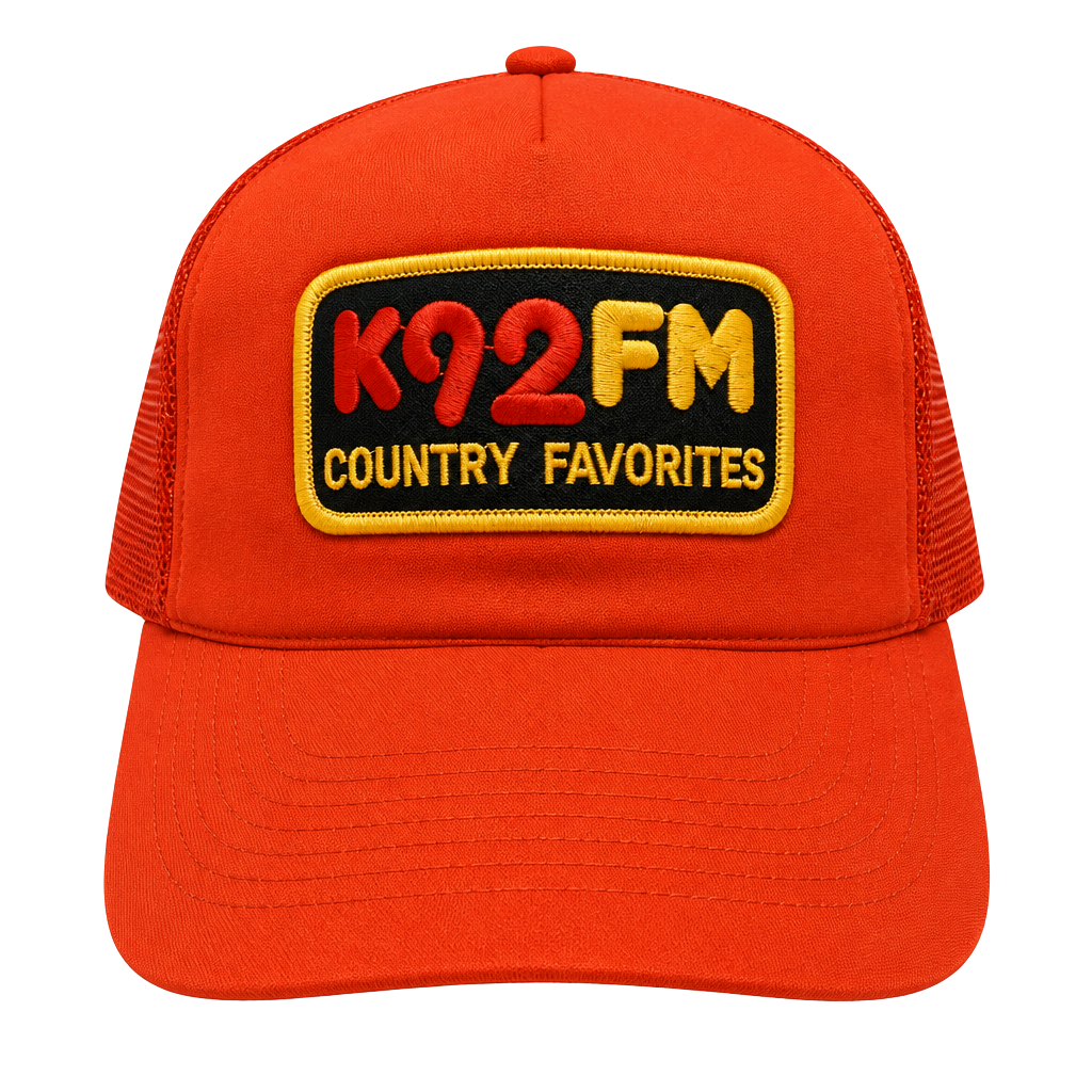 Headwear K92FM Country Favorites Trucker Hat Red Mesh Snapback 1