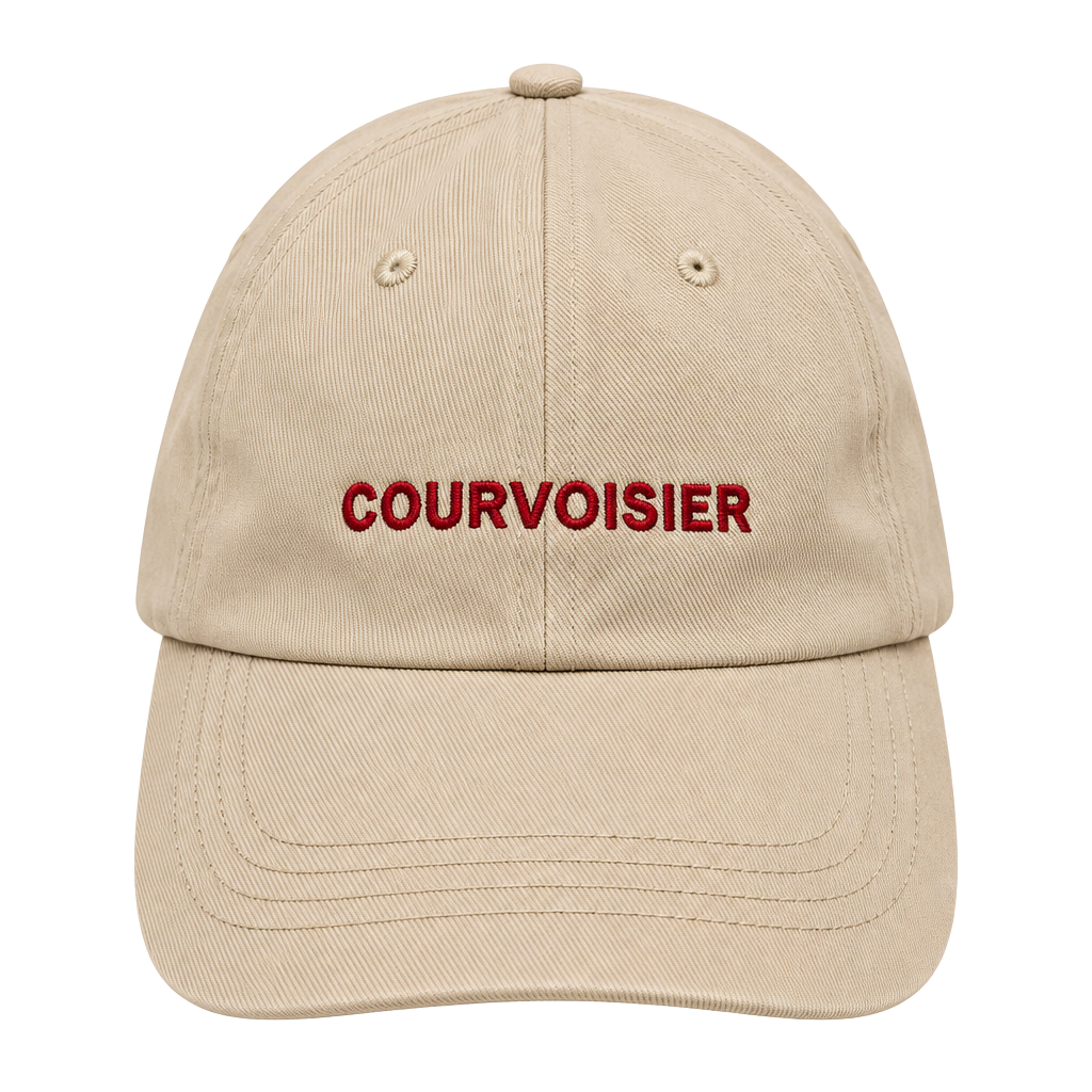Courvoisier Embroidered Logo Beige Baseball Cap Hat 1