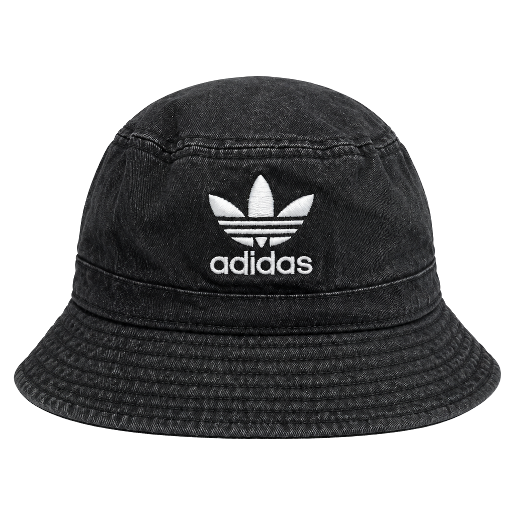 Adidas Trefoil Embroidered Black Bucket Hat 1