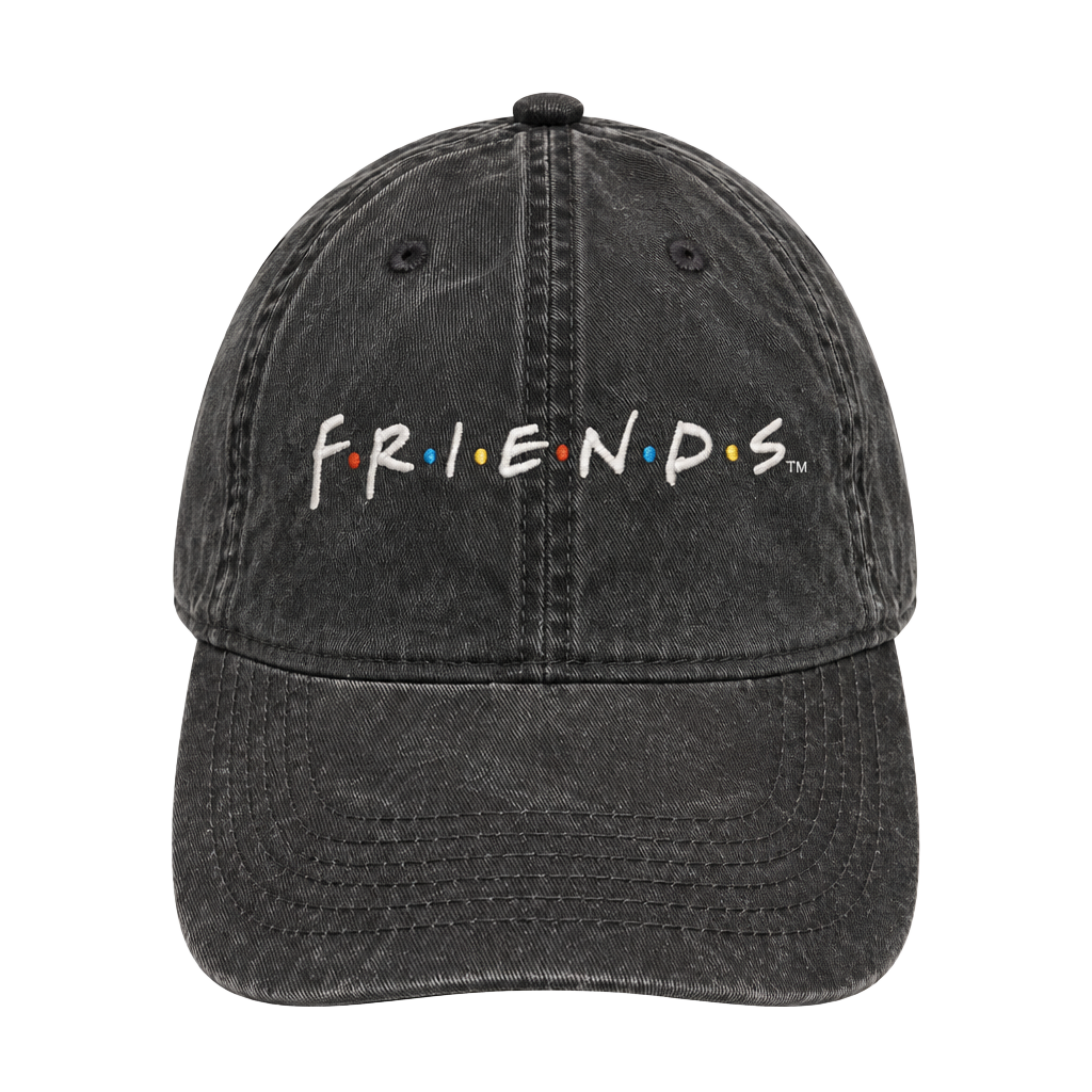 Friends TV Show Embroidered Logo Washed Black Baseball Cap Hat 1