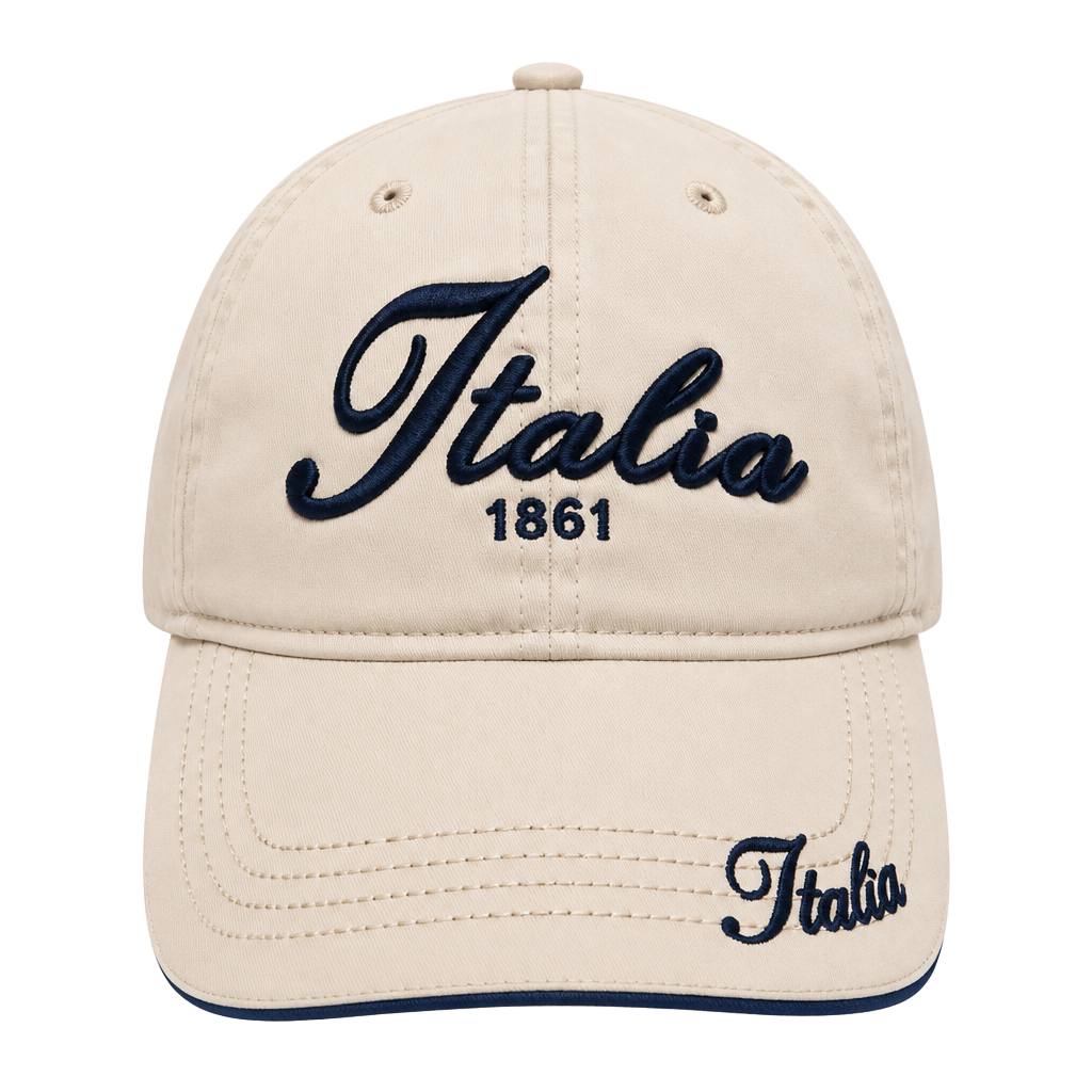 Italia Baseball Cap Size 58 Beige 1861 Embroidered Hat 1