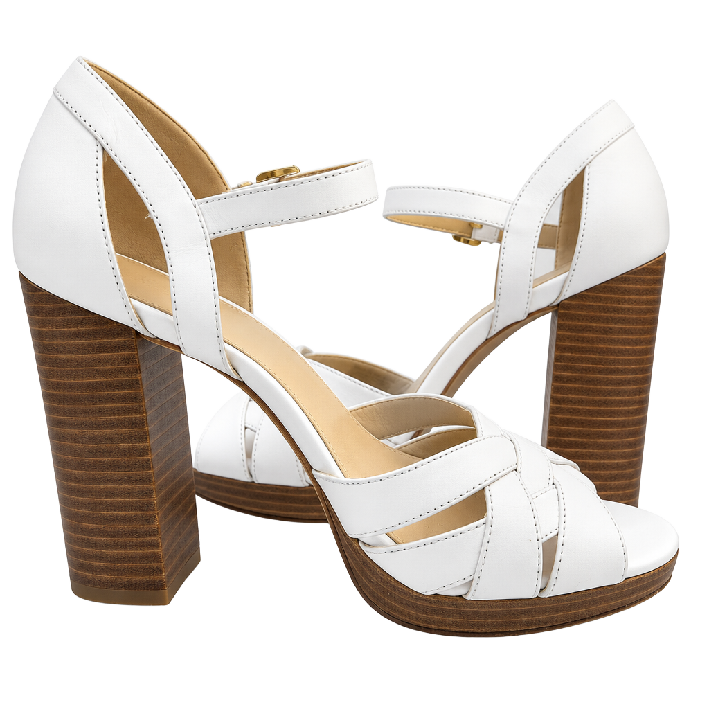 Michael Michael Kors Heels Size 7.5M White Leather Platform 1