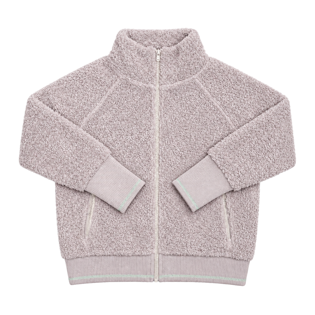Athleta Tugga Sherpa Jacket Size M Lavender Full Zip Fleece 1