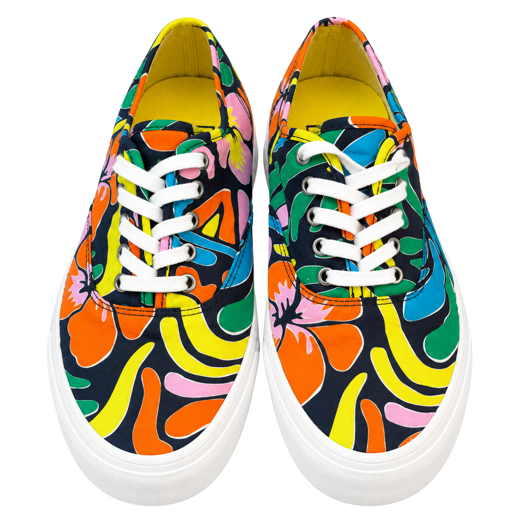SeaVees Hermosa Plimsoll Shoes Multi Floral Canvas 1