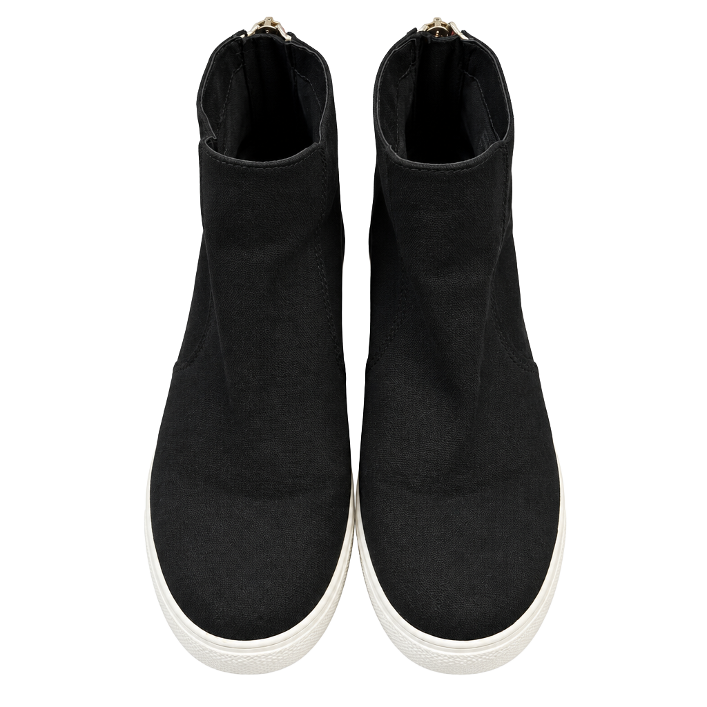 Steve Madden Wedge Sneakers Black Suede Size 8 1