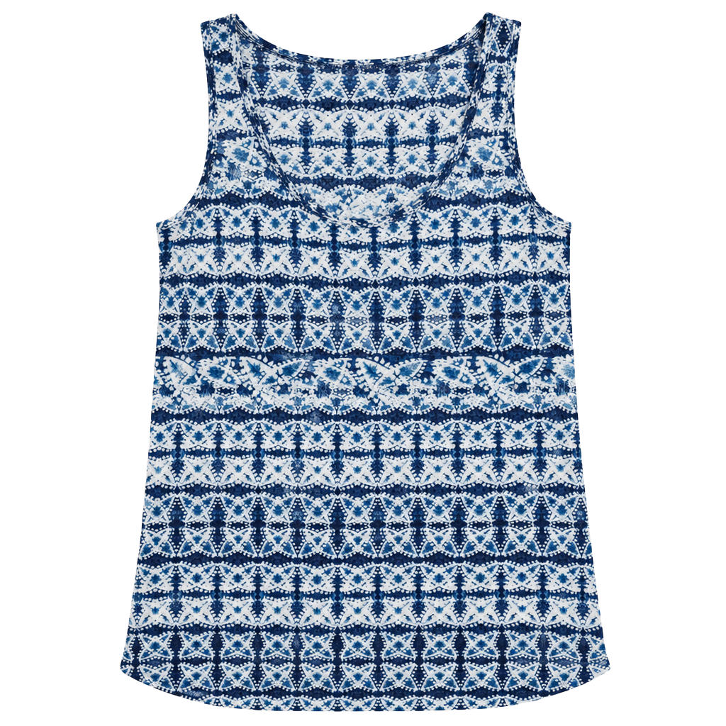 Banana Republic Blue Geometric Print Sleeveless Tank Top Size M 1