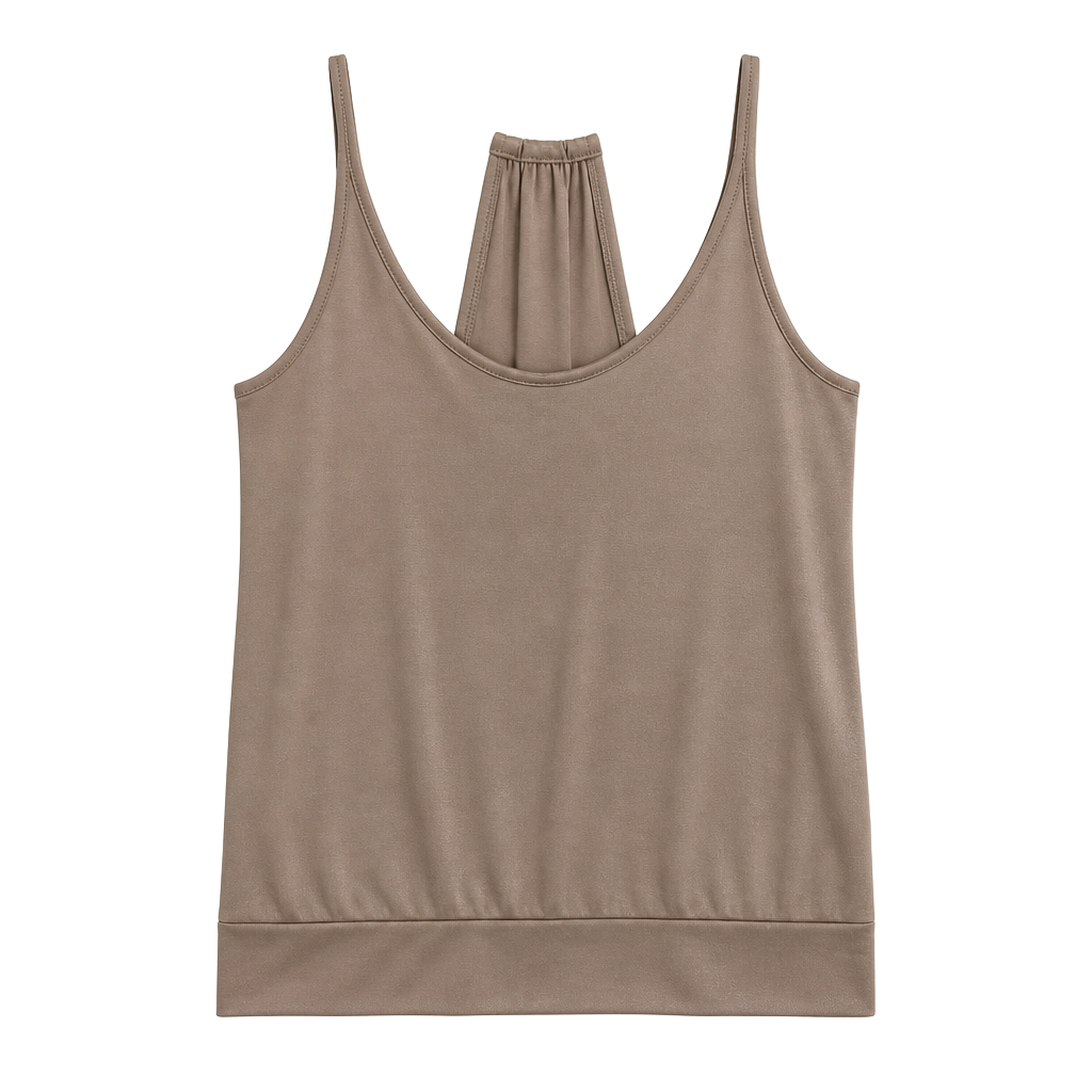 Calvin Klein Cami Top Size S/P Taupe Metallic Chain Strap Blouson 1