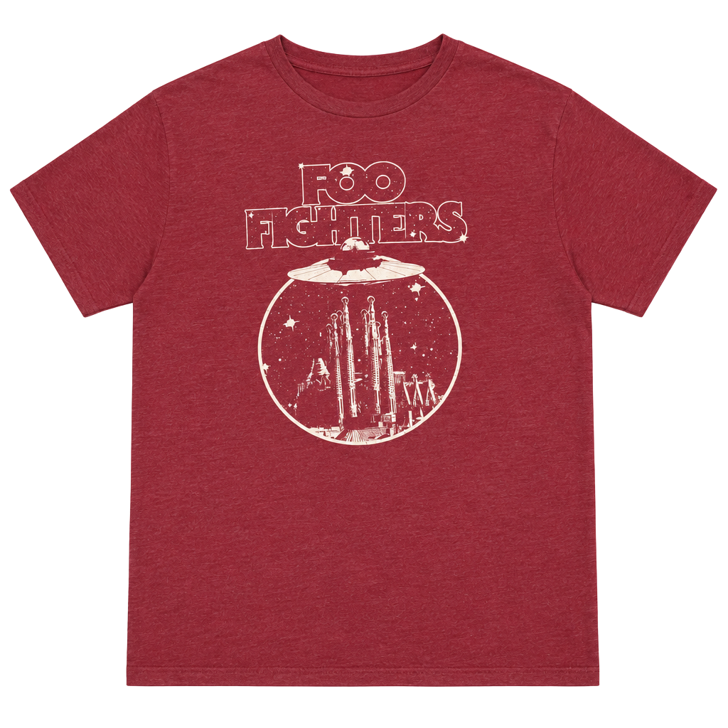Foo Fighters Graphic T-Shirt Maroon/Burgundy Optima Cotton Wear 2EG/2XL 1