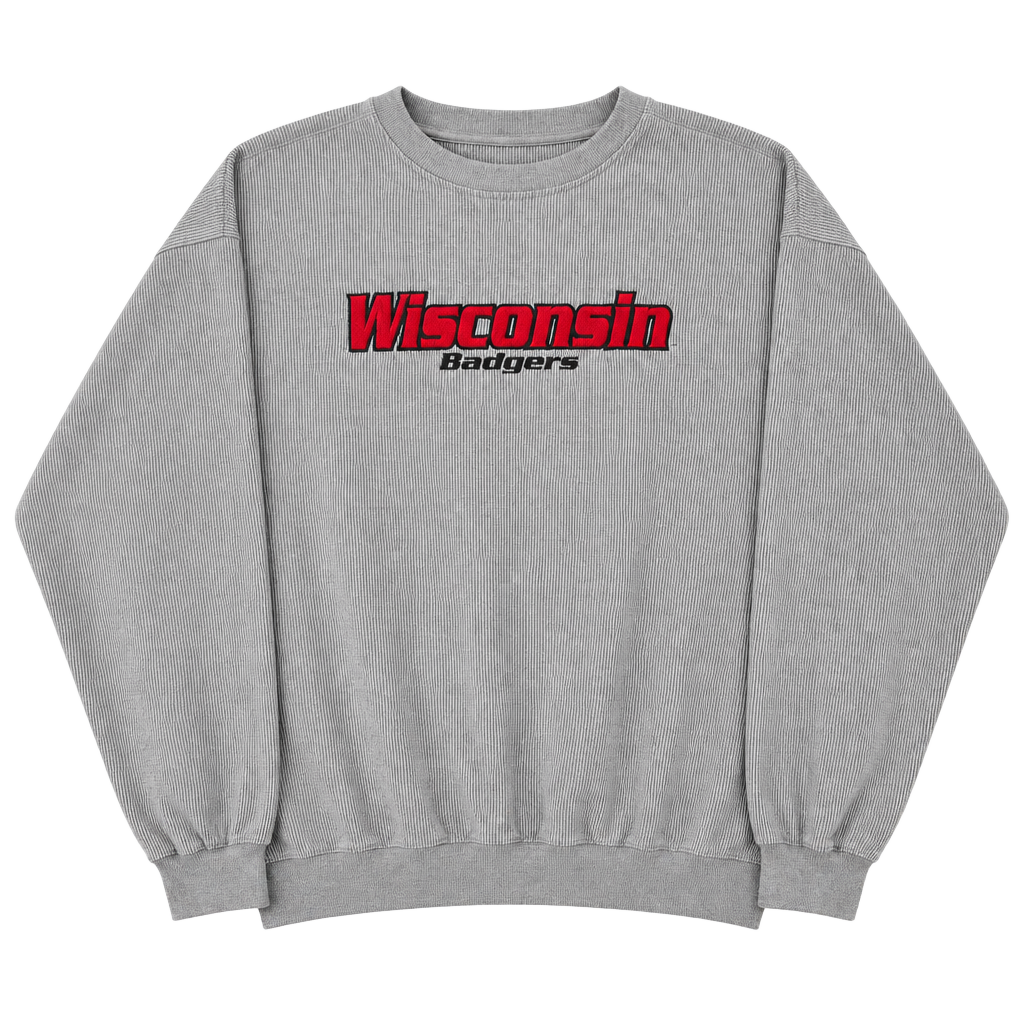 Wisconsin Badgers Gray Sweatshirt Mens Score Athletic Size XL 1