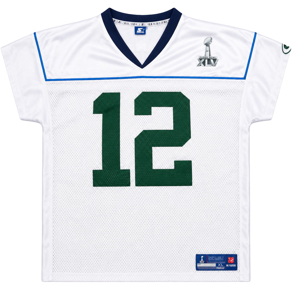 Reebok NFL Packers Aaron Rodgers #12 Men’s XL White Super Bowl XLV 1