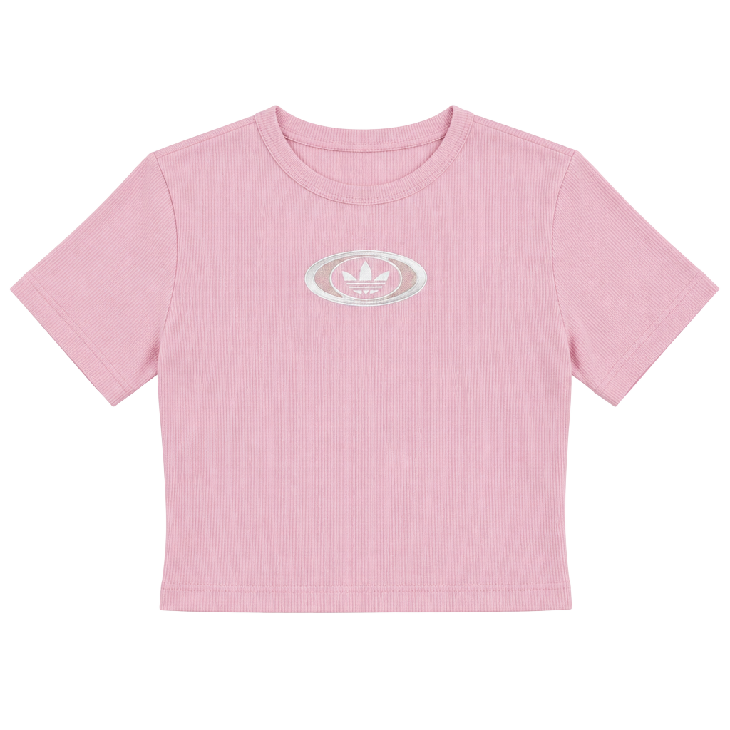 Adidas Originals Ribbed Cut Out T-Shirt Pink Y2K 1