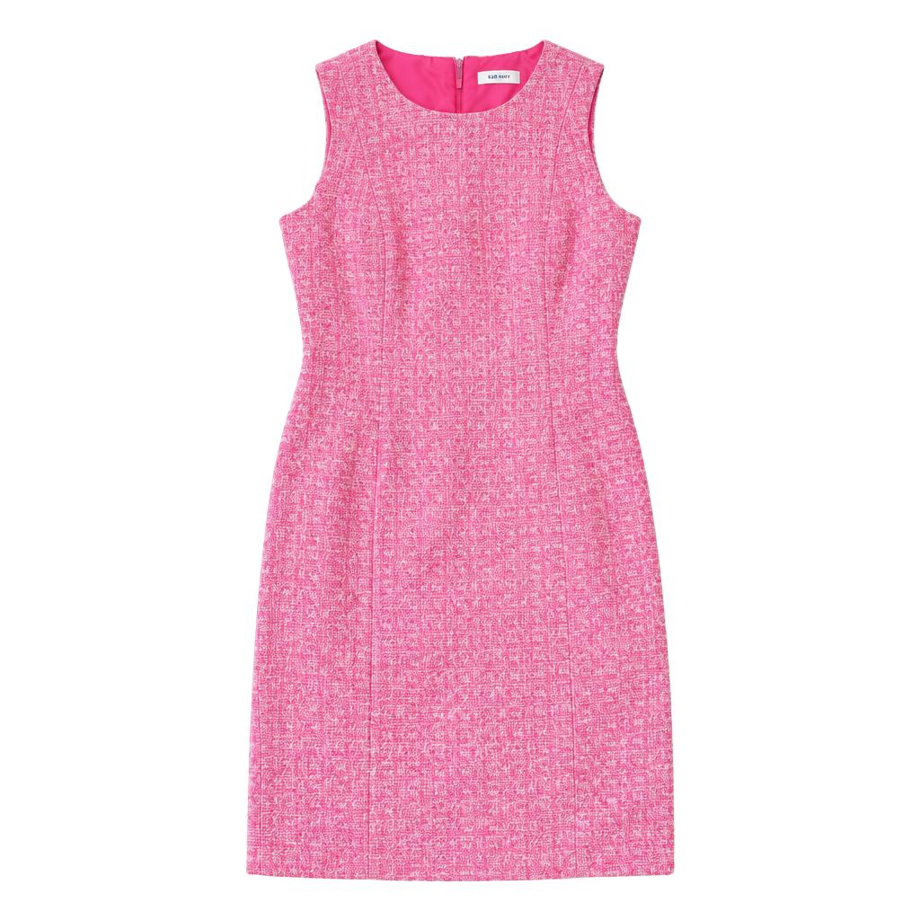 Calvin Klein Sleeveless Pink Tweed Sheath Dress 1