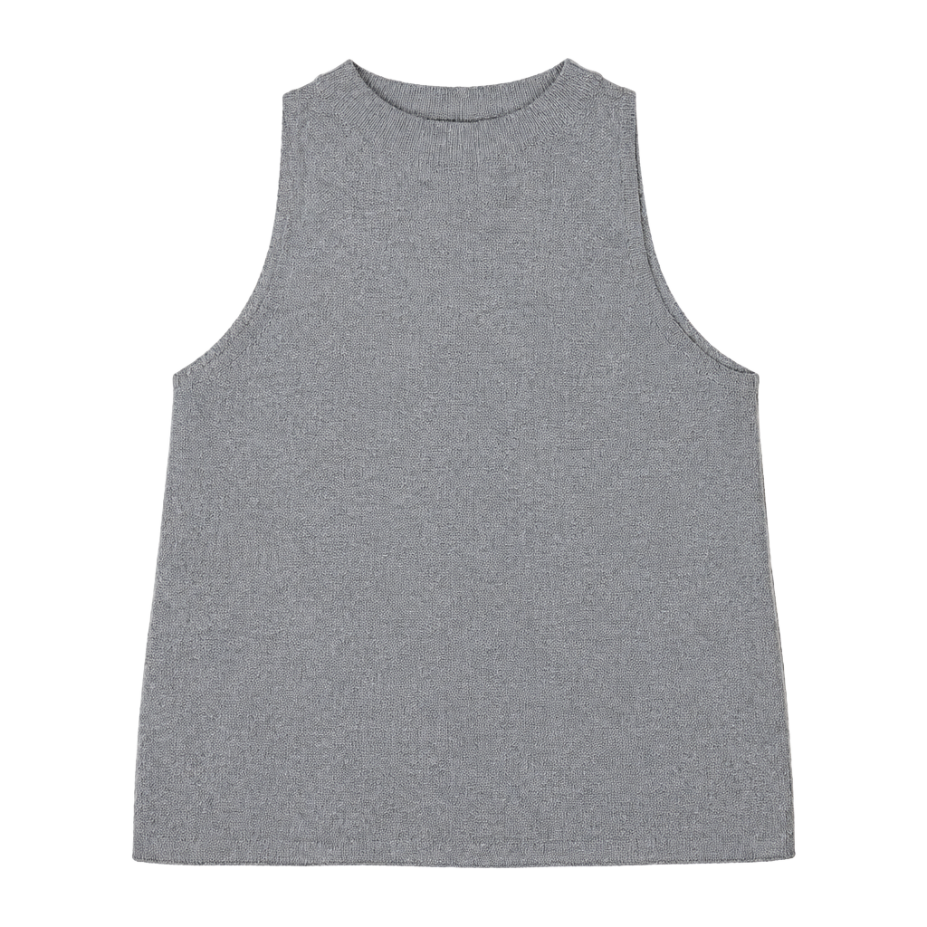 Light Blue Mock Neck Sleeveless Sweater 1