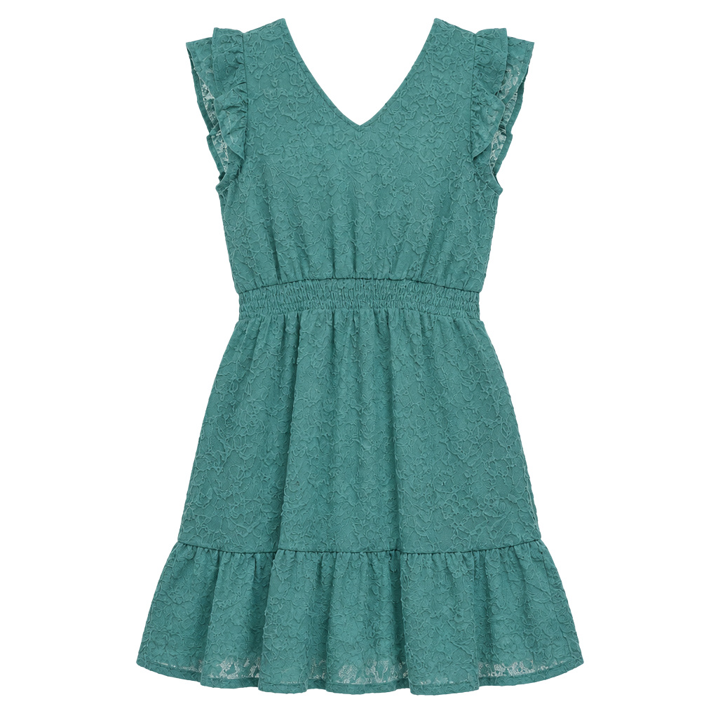 LC Lauren Conrad Dress Size XXL Teal Clipped Jacquard Tie Back 1