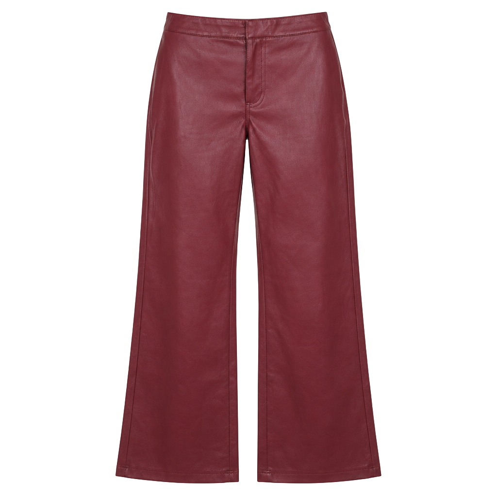 Bagatelle Faux Leather Wide Leg Pants Size L Red 1