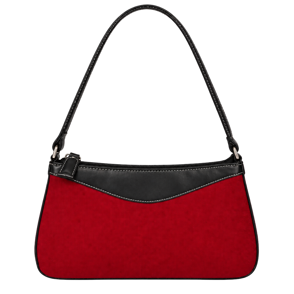 Vintage Inspired Red Black Shoulder Bag Y2K 1