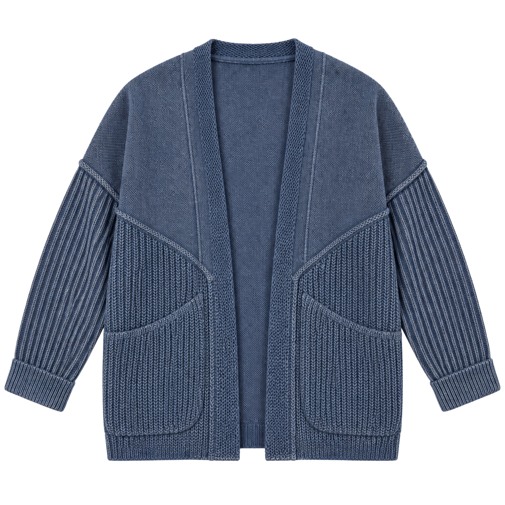 Pilcro Acid Wash Cardigan Size S Blue Cotton Sweater 1