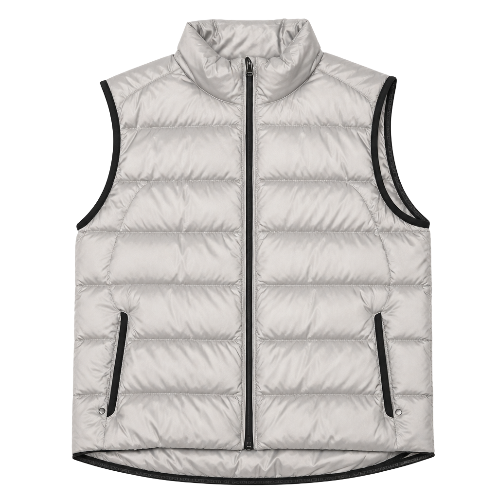 RLX Ralph Lauren Down-Filled Puffer Vest, Silver, Size L 1