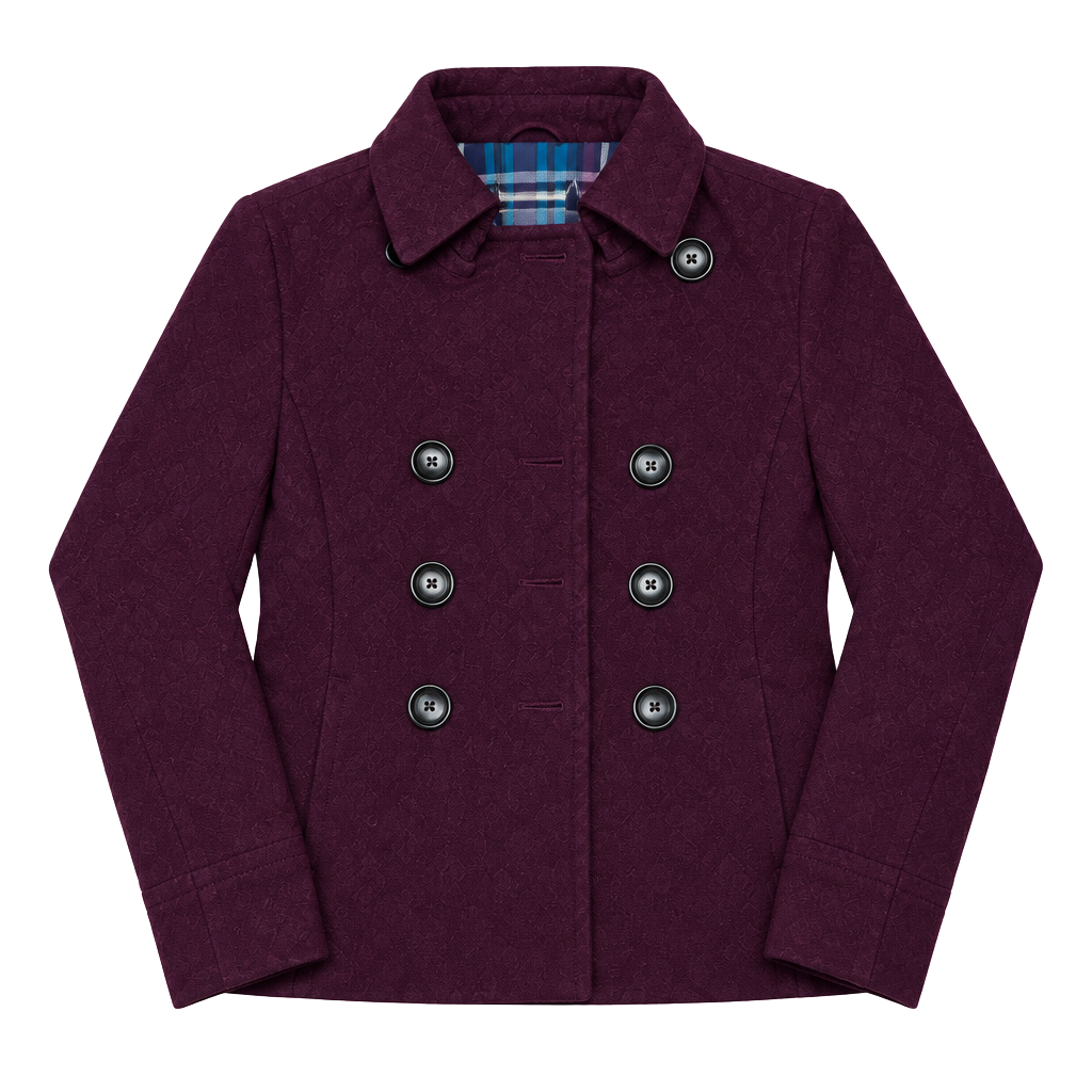 KIDS XL Aeropostale Pea Coat Size XL Purple Double Breasted Wool Blend 1