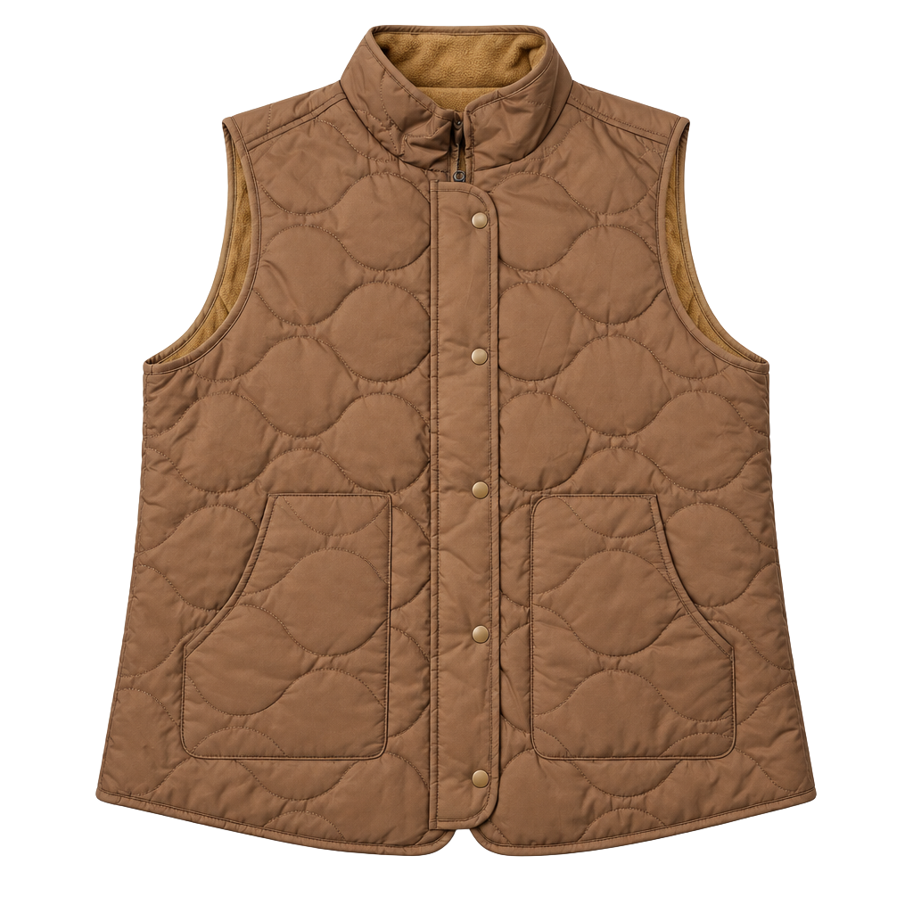 Croft & Barrow Quilted Vest Brown Fleece Lined 1