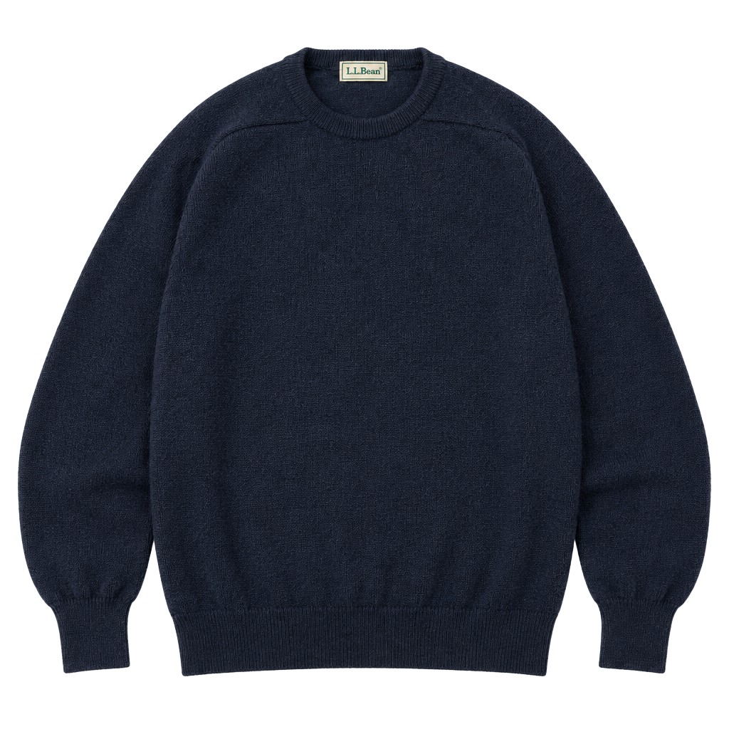 1980โs vintage L.L. Bean 100% Lambswool Sweater Size L Black 100% Wool Scotland 1