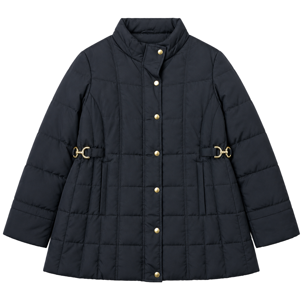 Y2K Fashion Bug Puffer Jacket Size XL Black Down Quilted Coat 1
