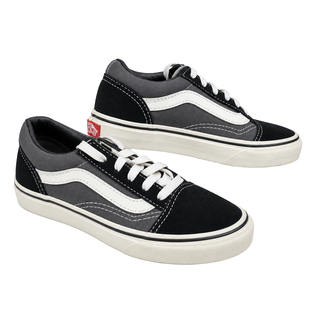 Vans Old Skool Black and Gray Sneakers Size 11 kids 1