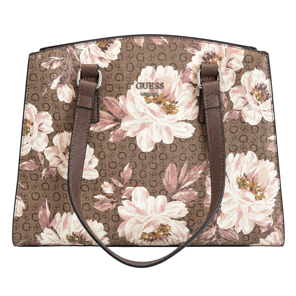 Guess Floral Logo Print Satchel Bag 1