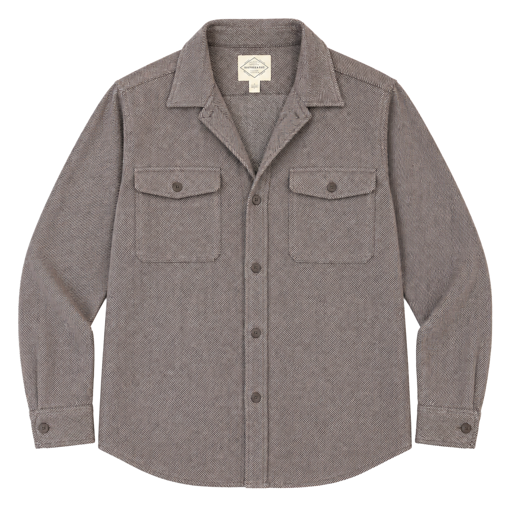 St John's Bay Men's Large Heavyweight Flannel Shacket Button Up Shirt Corduroy Accent 1