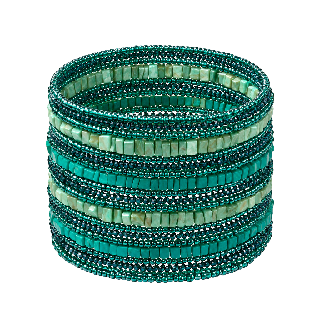 Charlie Paige Beaded Cuff Bracelet Teal Turquoise NWT #0300 1