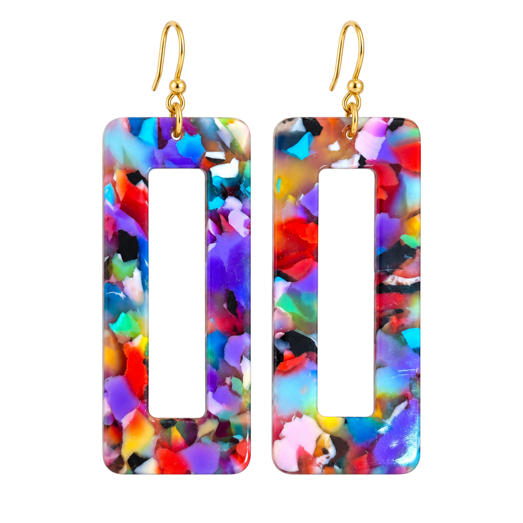 Handmade Colorful Acrylic Dangle Earrings #0305 1