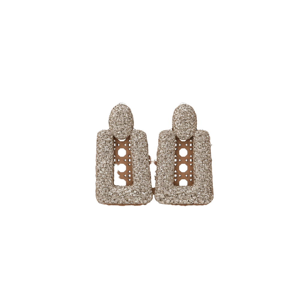 Textured Sliver Geometric Drop Earrings #0301 1
