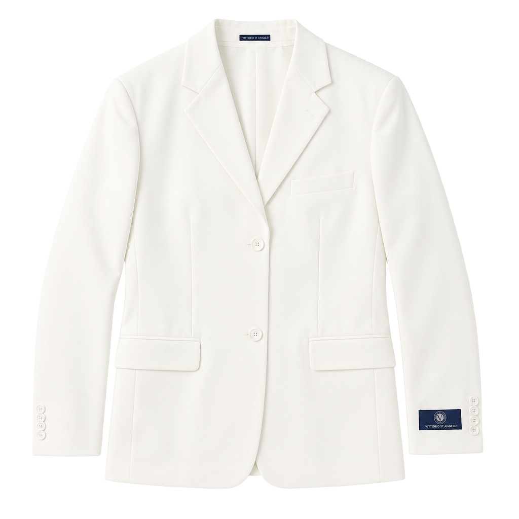 Vittorio St. Angelo Men's Off-White 3-Button Single Breasted Suit Blazer Jacket 1
