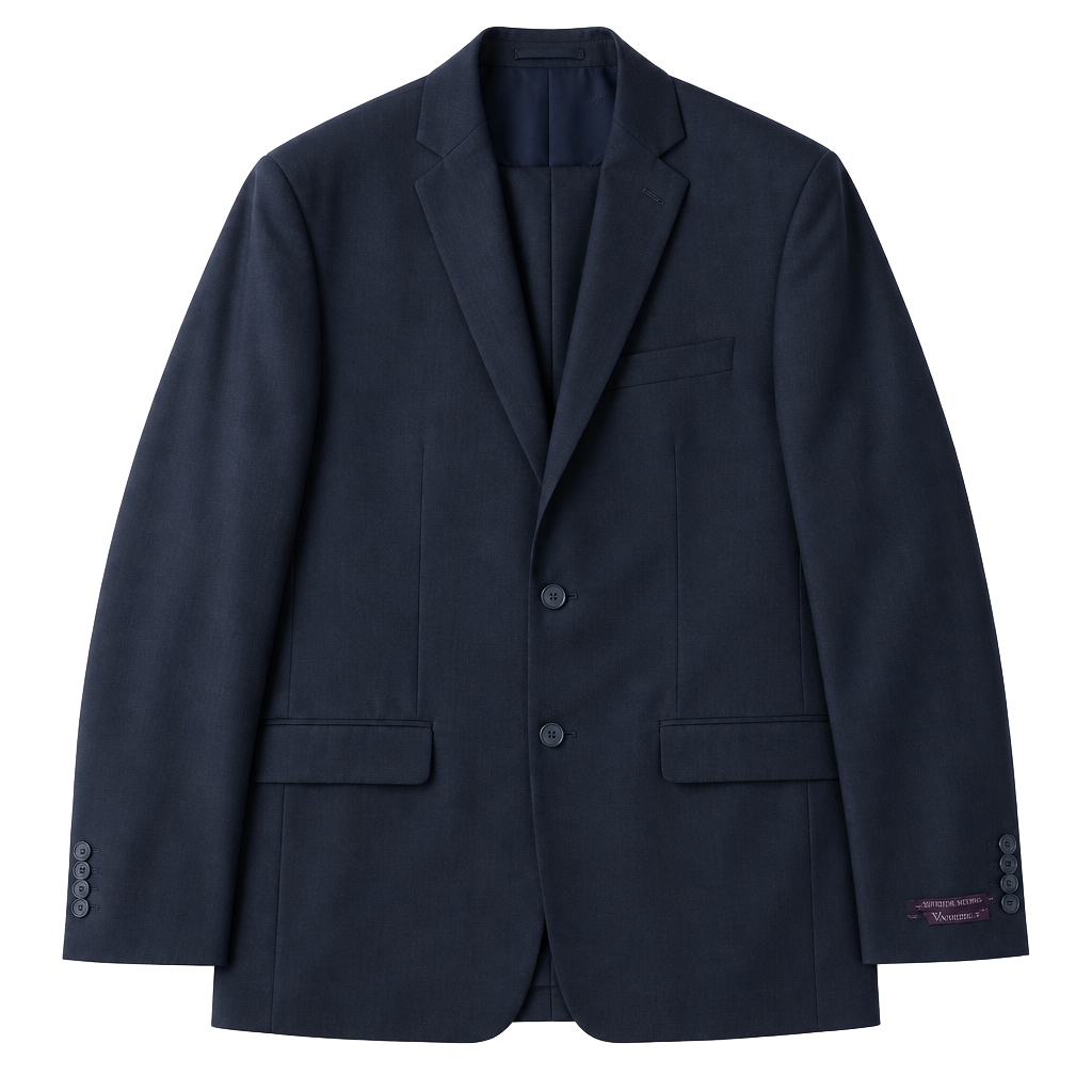 Vinci Men's Navy Blue Two-Button Classic Fit Suit Blazer Size 42R 1