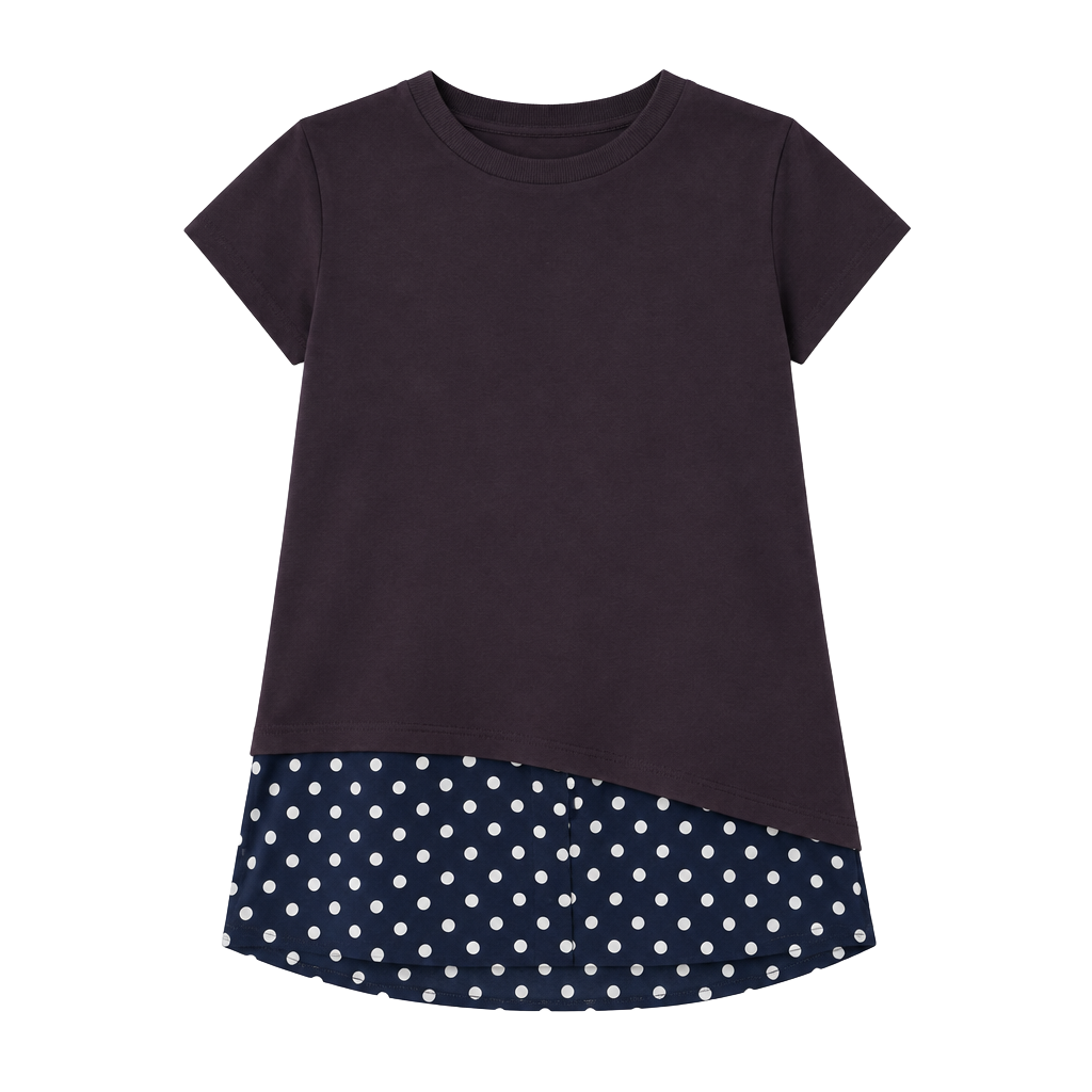 Papermoon Black Polka Dot Layered Top Shirt 1